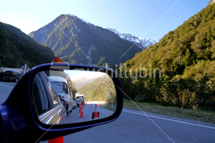 Waiting for the Haast Pass to open