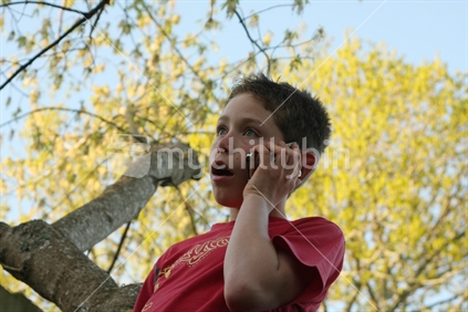 Boy with a mobile phone