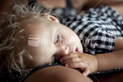 Sleeping young blonde girl