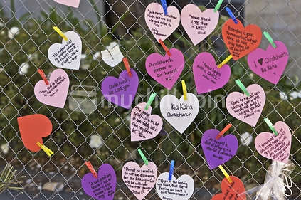 Fence of love 
After the Feb 2011 earthquake in Christchurch