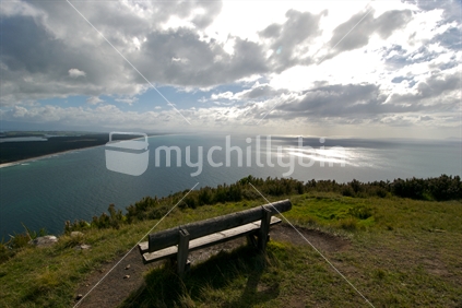 View and chair on Mt Maunganui, New Zealand