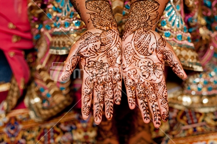 Henna hands in landscape