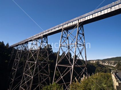 The 97m high Mohaka Viaduct spanning the Mohaka River on the Napier to Gisborne rail link; New Zealand
