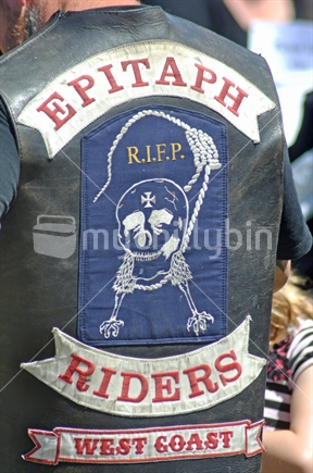 Patched insignia of the Epitaph Riders, West Coast