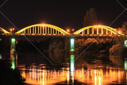Fairfield bridge lit up at night - Hamilton (raised ISO)