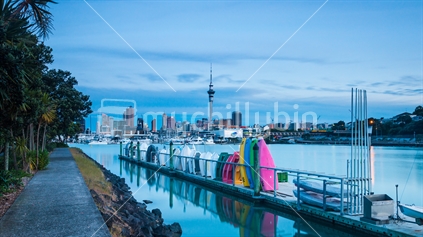 View of Auckland CBD at blue hour from St Marys Bay | Auckland, NEW ZEALAND