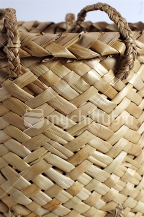 	 Maori kete or kit bag handmade from New Zealand flax