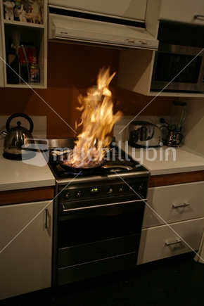 Fire in a frying pan