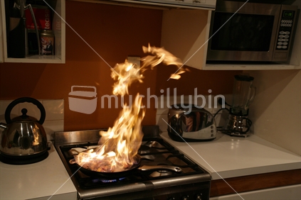 Fire in a frying pan