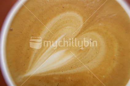 Cappuccino with heart in froth