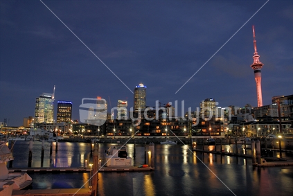 Auckland Viaduct Harbour by night