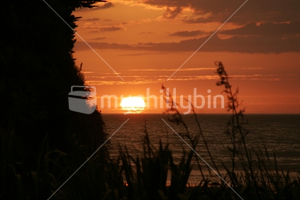 Sunset at Mokau beach