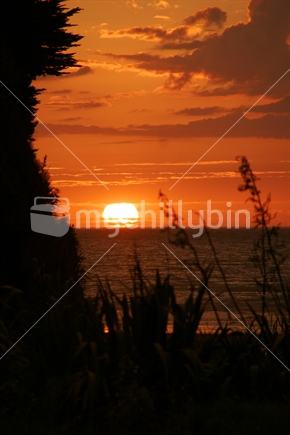 Sunset at Mokau beach