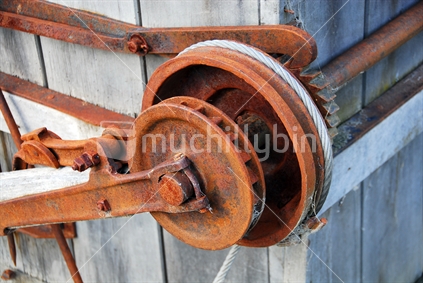 Rusty steel mechanical farm instrument