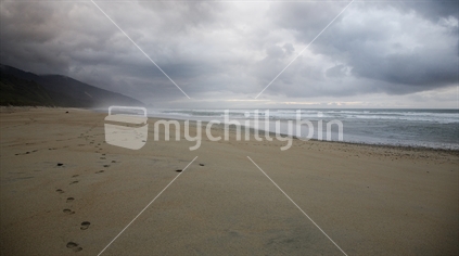 Footsteps on Westcoast beach
