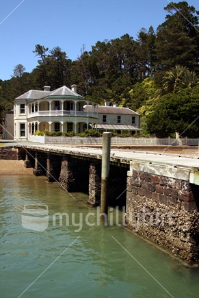 Kawau Island Wharf with Mansion House (publicly owned) in the background