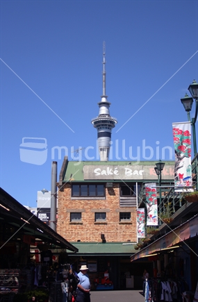 Auckland's skytower seen from (the old) Victoria Park Market, shot in 2008