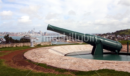 The disappearing Gun on North Head, Devonport