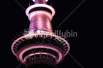 Skytower closeup, pink