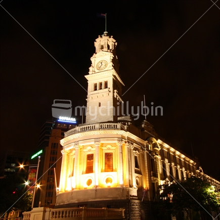 Auckland City Hall at night