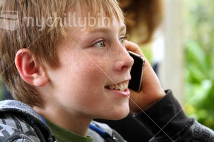 Teenager with mobile