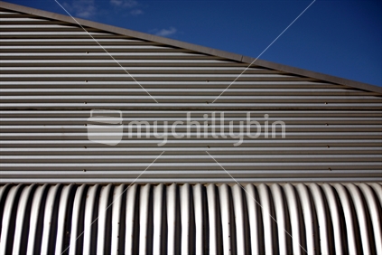 Corrugated iron building in Tirau, New Zealand