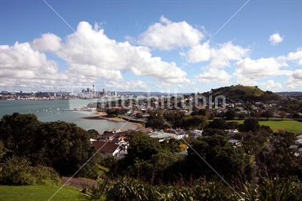 Devonport and Auckland CBD seen from North Head