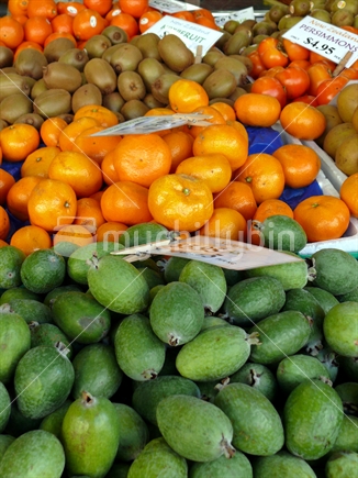 Feijoas, mandarins, kiwi fruit and persimmons