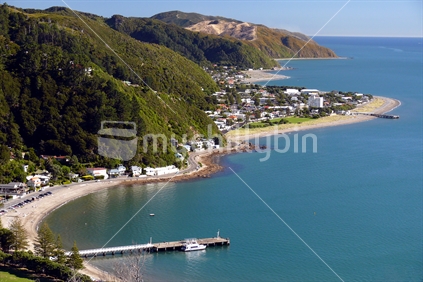 Looking down onto Days Bay and Eastbourne wharves