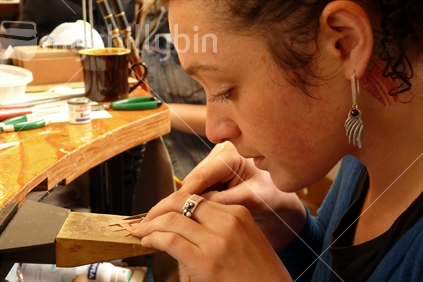 Student working on contemporary jewellery