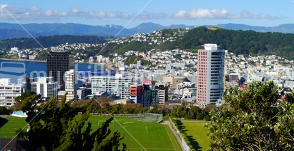 Wellington City from the top of the cable car