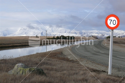 70 kms along Central Otago canal, South Island, New Zealand