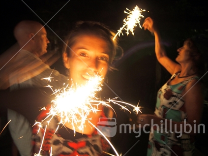 Sparklers at Christmas