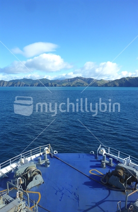 Heading towards Queen Charlotte Sound on the Inter Islander ferry