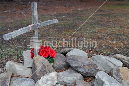 Sparsely decorated grave