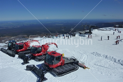 Snow ploughs on Turoa skifield, Mt Ruapehu