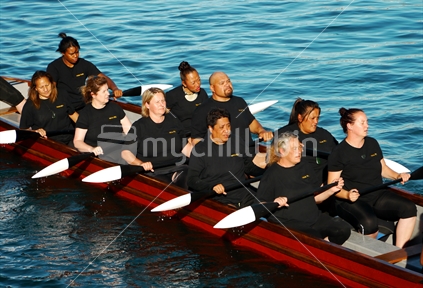 Women paddling a waka