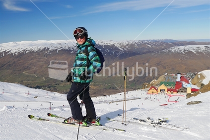 Middle aged male skier at Cadrona