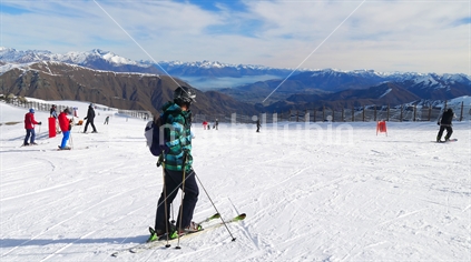 Middle aged Skier on Cardrona Skifield