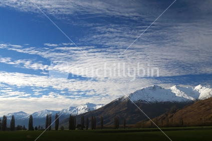 Cloud formations above mountains near Wanaka