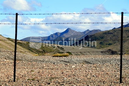 Barbed wire fence at Molesworth Station, New Zealand
