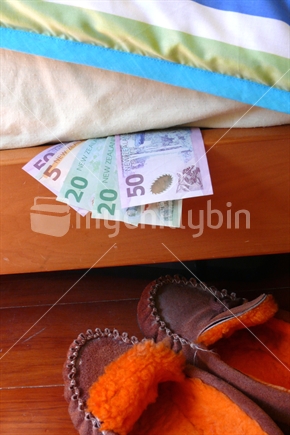 Money under the mattress