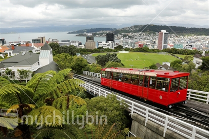 View of Wellington including the cable car.