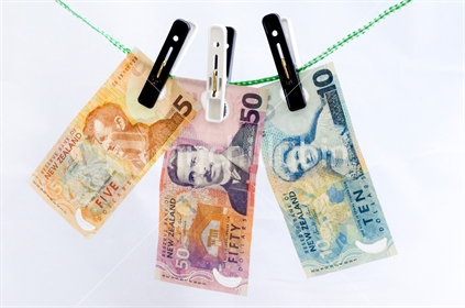 NZ money on washing line - laundered money

