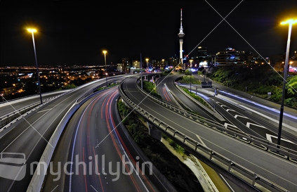 Auckland motorway by night
