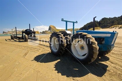 Tractors on beach, Castle Point