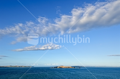 Cloud scape over Browns Island on Auckland's Waitemata Harbour