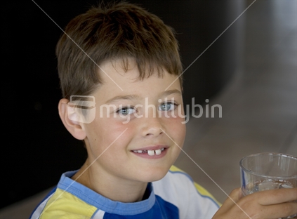 Boy with glass