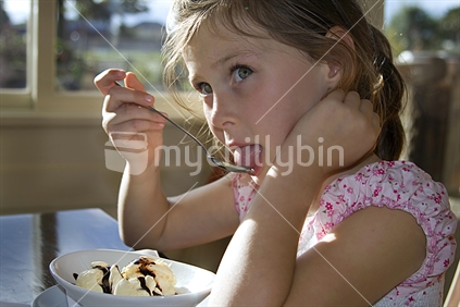Enjoying ice cream