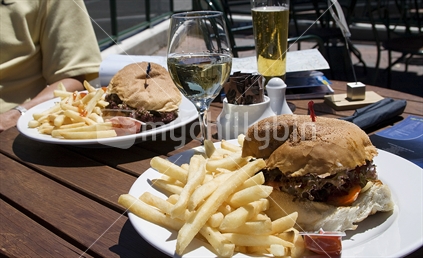 Good kiwi meal, burgers and chips